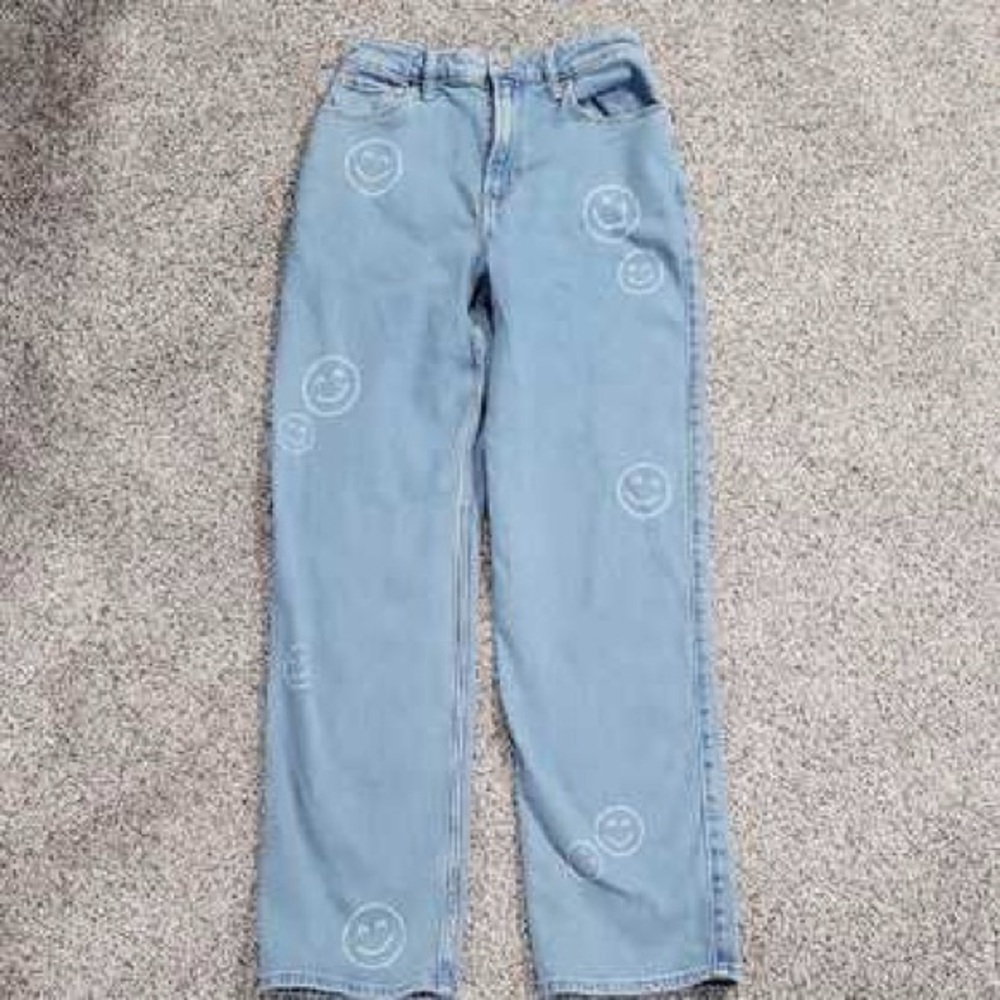 Hollister Women's Blue Smiley Jeans
